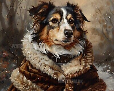 8x10 Matte Print_ Australian Shepherd in Victorian Winter Coat