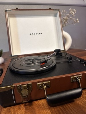 Crosley CR6019D-BR Executive Deluxe Bluetooth Turntable Record Player Brown Test