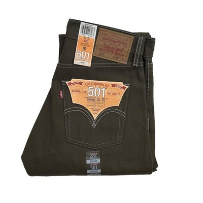 Levi's 501 Shrink-to-Fit British Dark Olive - 1138 | eBay