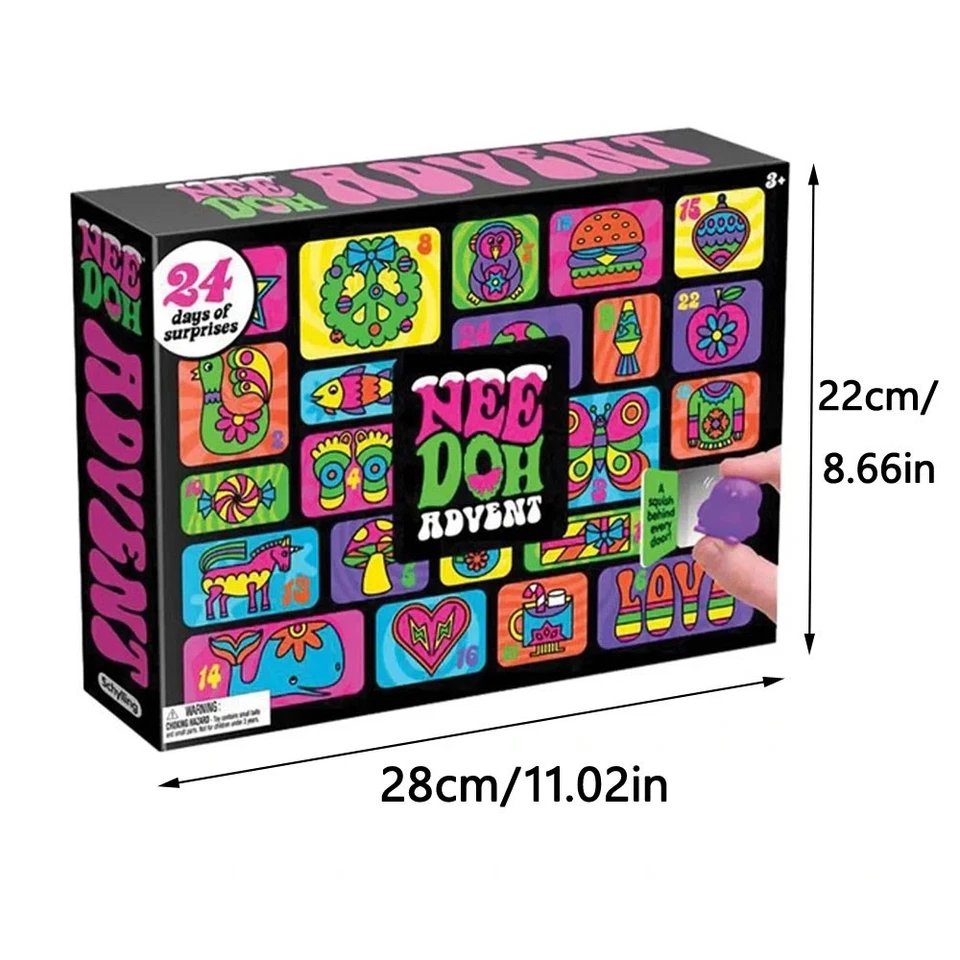 24pcs Needoh Advent Calendar 2025 Stress Relief Squishy Doll Toys Set Kids Gift - Image 2 of 4