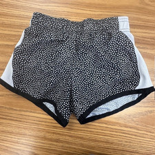 Danskin Now Girls Tempo Running Shorts black/white Size S 6-6X Lined