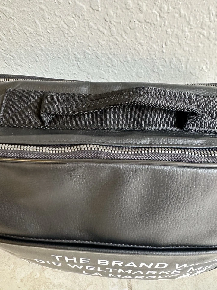 Bolsa de avião Adidas Originals masculina arquivo vintage couro preto rara - Imagem 3 de 4