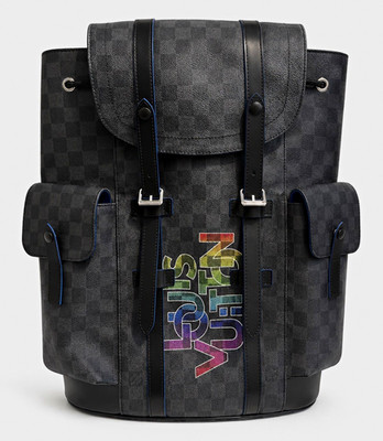 Louis Vuitton Limited Edition Christopher PM Backpack Damier Graphite Rainbow Lo