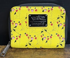Loungefly Pokemon Pikachu Yellow  Black Mini Zipper Wallet 4x5" Free Shipping