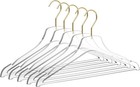 Acrylic Clear Lucite Hangers - 5-Pack with Bar Matte Gold Hooks - Hangers for...