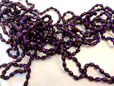 Electroplate Glass Beads, Plated, Faceted, Oval, Purple, 6x4mm, Hole 1mm Qty 50