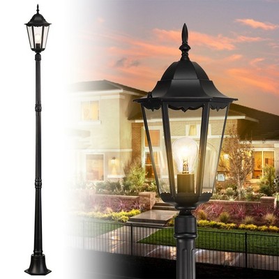 84'' Black Adjustable Outdoor Lamp Post Light-Hardwired,Weatherproof,Yard,Garden