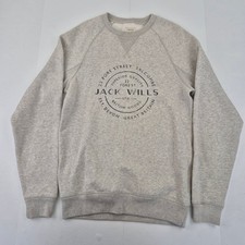 JACK WILLS Sweatshirt XS Grey Men's Cotton Blend Casual Crew Neck