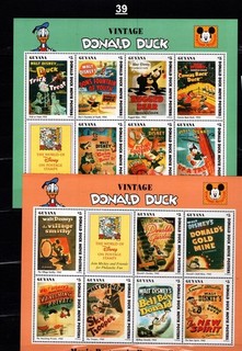 / GUYANA MNH DONALD DUCK ANIMALS BIRDS