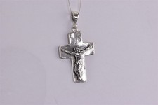 Regina Lane RL Sterling Silver 25mm Texture Crucifix Cross Israel 925 Pendant 