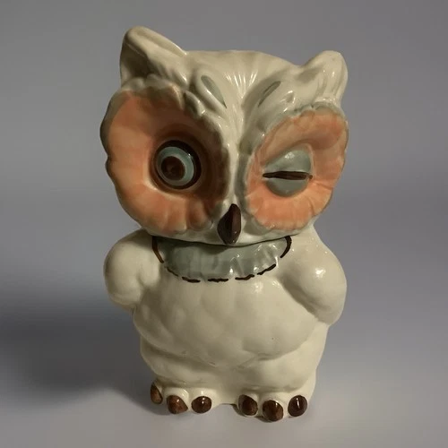 1940's Shawnee Pottery winking Owl cookie Jar USA