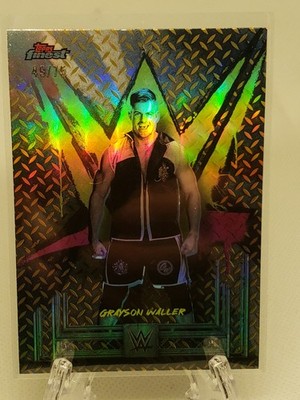 Grayson Waller 2025 Topps Finest WWE #19 Common Gold Refractor #/75 Smackdown 