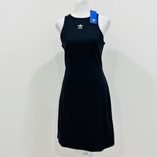 Adidas Women’s  Adicolor Essentials Ribbed  Tank Dress Black / White size L NWT