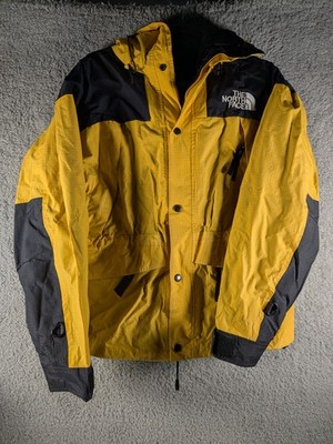 The North Face Yellow Black Jacket Men's S Gore-Tex Windbreaker Rain Coat Hooded