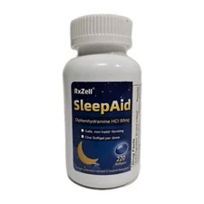 RxZell Sleep Aid Diphenhydramine HCl 50mg 220 Maximum Strength Softgels 