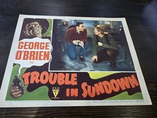 Vintage Western Movie Lobby Card "Trouble In Sundown" George O'Brien 1947 #2