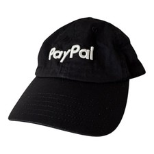 PayPal Baseball Cap One Size Black Employee Cotton Embroidered Logo Promo Hat