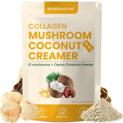 Collagen Creamer, Coconut Creamer for Coffee, 10 Mushrooms Supplement, Bovine...