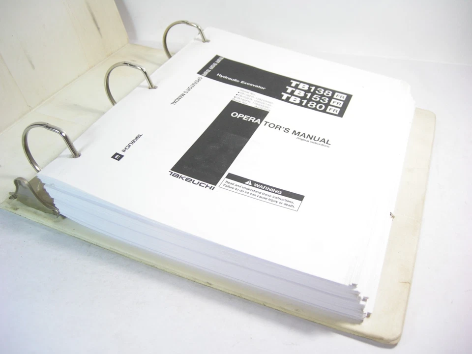 Takeuchi TB138FR TB153FR TB180FR  Excavator Operator Maintenance Manual - Image 2 of 4