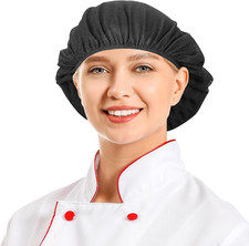6Pack Chef Hat Kitchen Cooking Chef Cap Food Service Hair Nets Adjustable Reusab