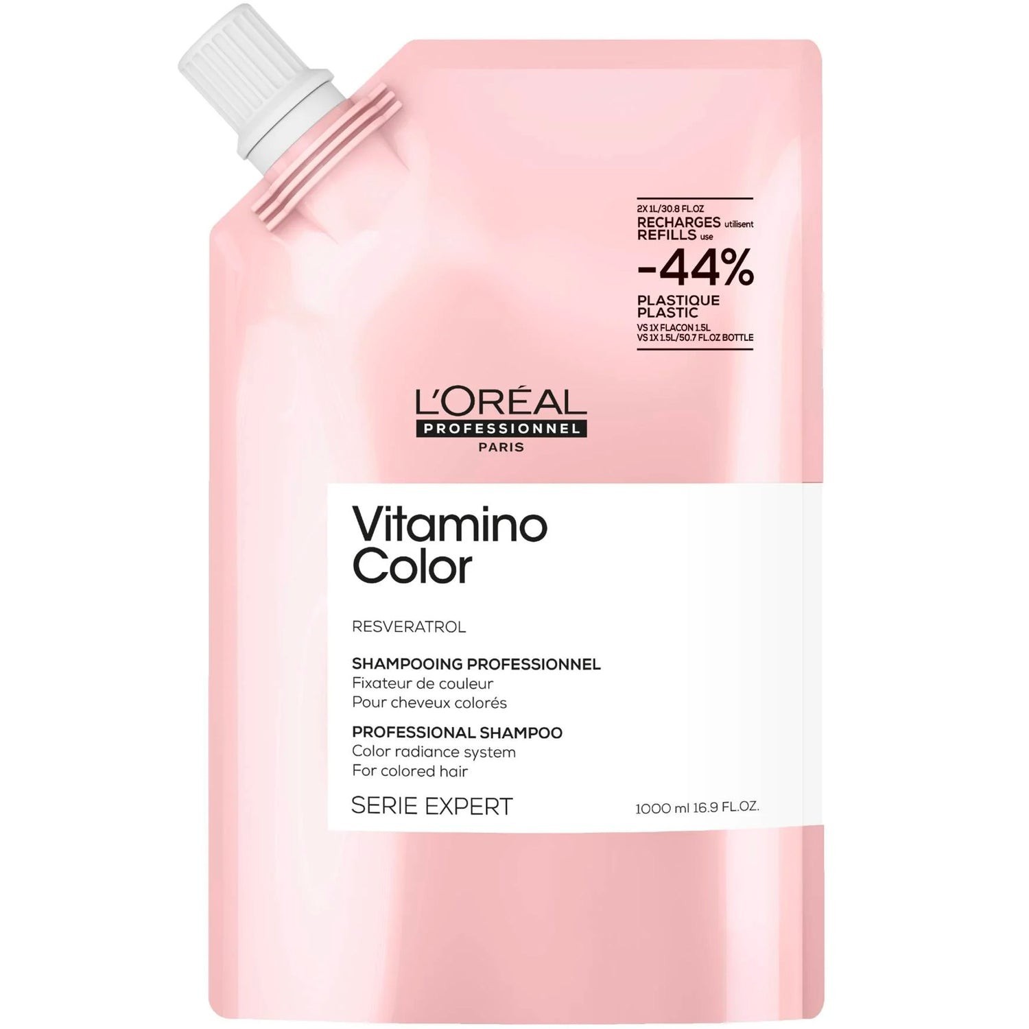 Shampooing Vitamino Color L'Oréal Professionnel recharge 1000ml anti-affadissement cheveux secs