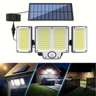 Solar Power 238 LED Wall Light PIR Motion Sensor Outdoor Security Lamp Garden US