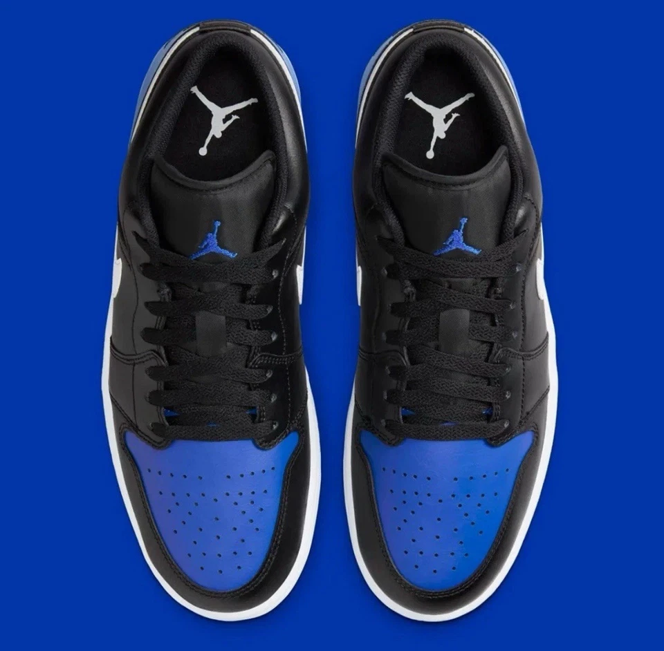 Nike Air Jordan 1 Low Game Royal Negro Blanco 553558-042 Zapatos para Hombre NUEVAS Tenis Foto 4 de 4