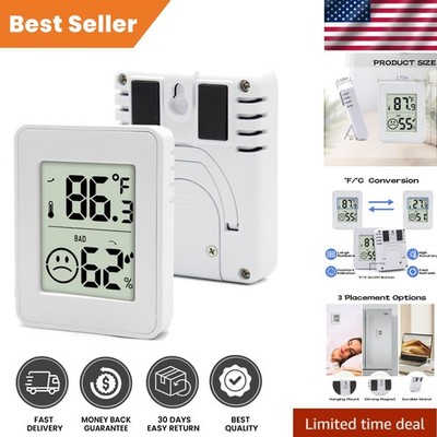 Compact Indoor Thermometer and Hygrometer Set with Magnetic Back for Convenience