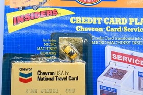 Micro Machines Insiders Credit Card Playset Chevron Service Stop Brand New