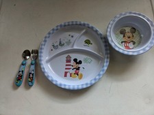 Disney Mickey Mouse Kids Dinner Set, Plate, Bowl, Utensils