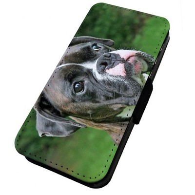 Bedruckte Flip Handyhülle iPhone, Samsung & Huawei Hunde Boxer