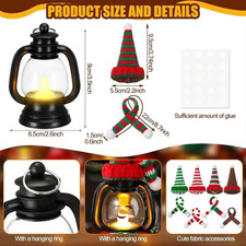 Snowman Lantern Outdoors Mini Christmas Light Decor Winter Lantern with Hats Sca
