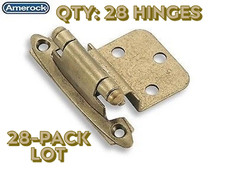 28-HINGES Amerock BP3428-BB Burnished Brass Self-Closing Face Mount 3/8" Inset