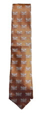 Hickey Freeman Orange with Heraldic Crest  Horse Motif   Equestrian Tie