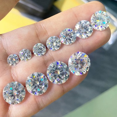 GRA Certified Loose Moissanite Round Stone D Color VVS1 All Sizes Wholesale 