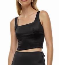 Aritzia Wilfred Shine Bustier Black Womens XXS 2XS Sleeveless City bohemian