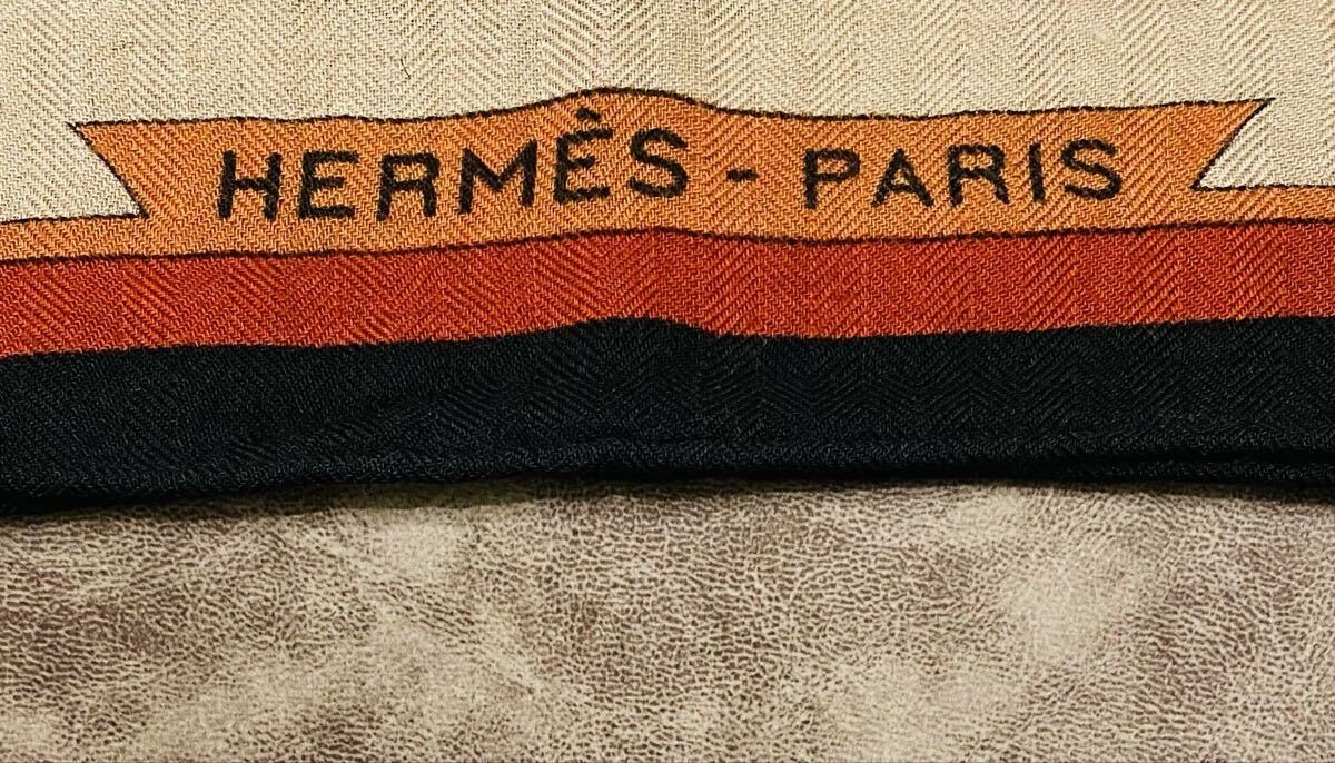 HERMES Carre Geant 140 Kachinas Shawl Cashmere Silk Scarf Natural Kermit Oliver image 5