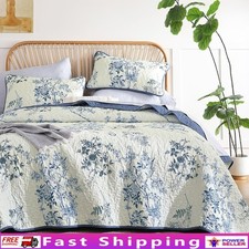 Botanical Butterfly Quilt Set Lightweight Floral Bedspread W/ Pillow Shams New