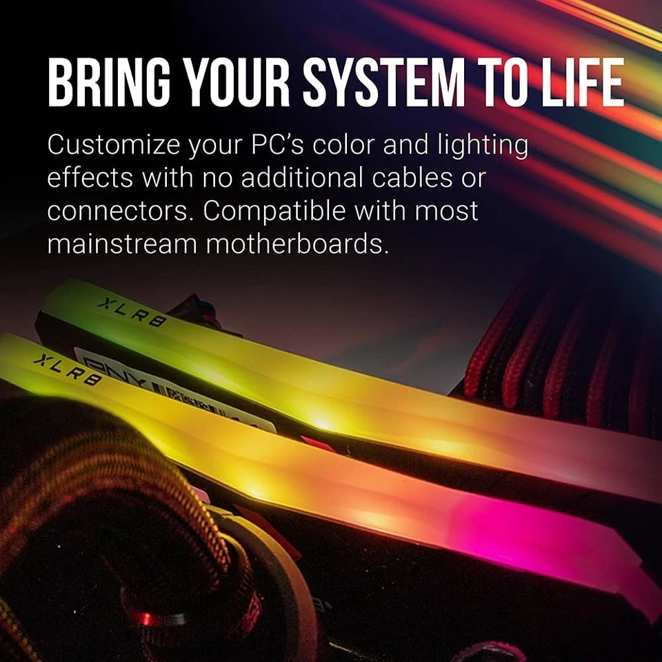 PNY XLR8  RGB Gaming 32GB (2x16GB) DDR4 DRAM 3200MHz (PC4-25600) CL16 Memory - Image 4 of 4