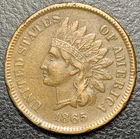 1865 Indian Head Cent Penny 1c BETTER DATE Choice Original XF Full LIBERTY