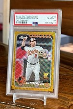 Gunnar Henderson Gold Wave Refractor /50 Topps Chrome Rookie Cup PSA 10
