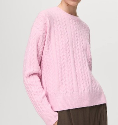New MNG Mango Women Pink Pullover Sweater Sz Large 