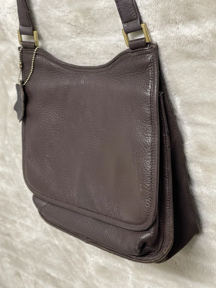 De Colección Giani Bernini Marrón Cuero Genuino Bandolera/Bolso de Hombro Bolso de Mano Cartera S Foto 3 de 4