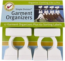 Closet Organizers 12 White Garment Dividers with 60 Sorting Labels