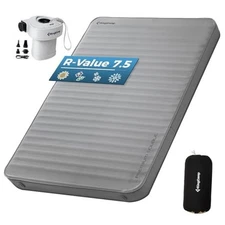  Self Inflating Sleeping Pad with Air Pump, 7.5 R-Value Horizon Grey With Pump
