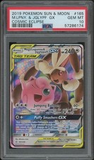 2019 Sun & Moon Cosmic Eclipse #165/236 Mega Lopunny & Jigglypuff GX PSA 10