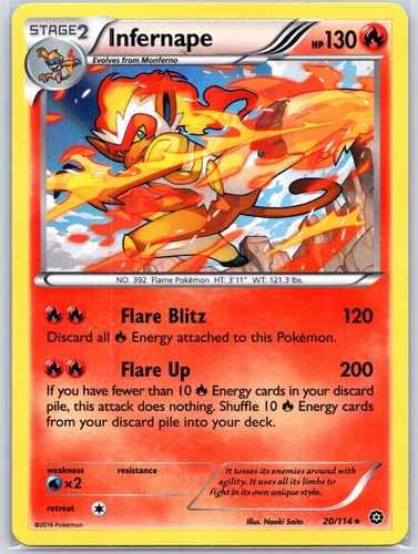 Infernape 20/114 Holofoil Near Mint XY - Steam Siege Pokemon Shipnow