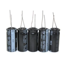 5PCS 2200uF 50V Electrolytic Radial Lead Capacitor 50V2200uF MFD 16x35 mm