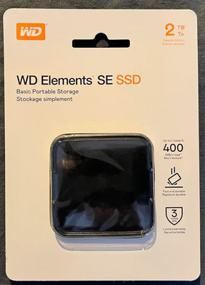 WD 2TB Elements SE Portable SSD USB 3.0 bis zu 400 MB/s WDBAYN0020BBK-WESN schwarz