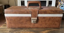 Vintage Brown Service Mfg. Cassette Tape Carrying Case Holder Holds 24 Cassettes